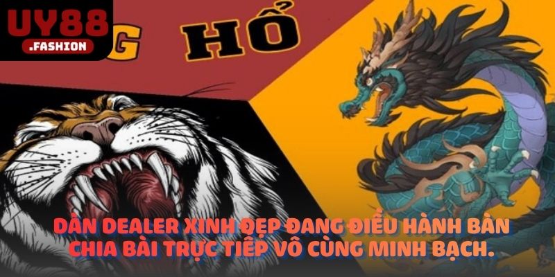 Dàn Dealer xinh đẹp đang điều hành bàn chia bài trực tiếp vô cùng minh bạch.