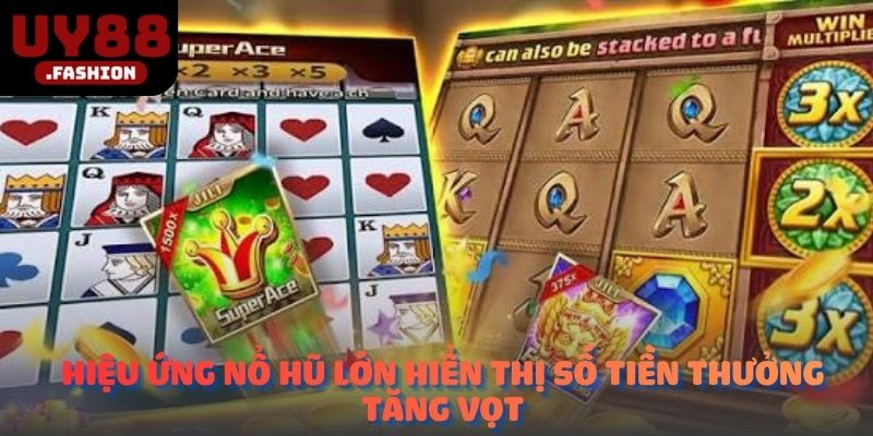 Hiệu ứng nổ hũ lớn hiển thị số tiền thưởng tăng vọt.