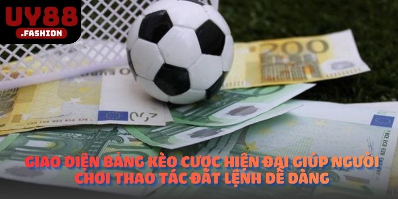 Giao diện bảng kèo cược hiện đại giúp người chơi thao tác đặt lệnh dễ dàng