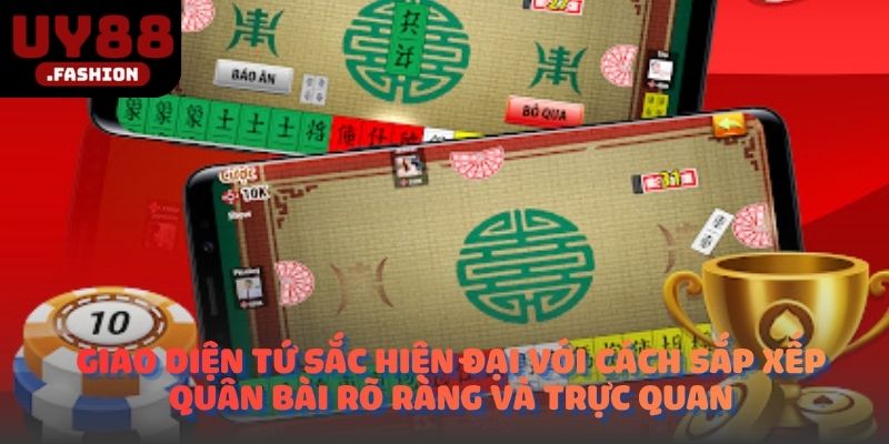 Giao diện tứ sắc hiện đại với cách sắp xếp quân bài rõ ràng và trực quan
